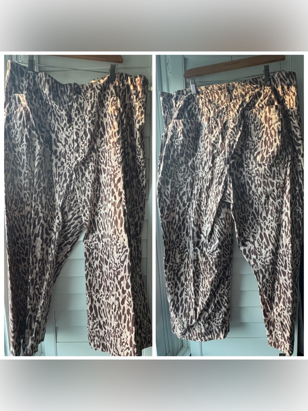 Anthropologie Maeve Colette Leopard Print High-Waist Pants - Brown/Beige 20W EUC - Picture 2 of 10